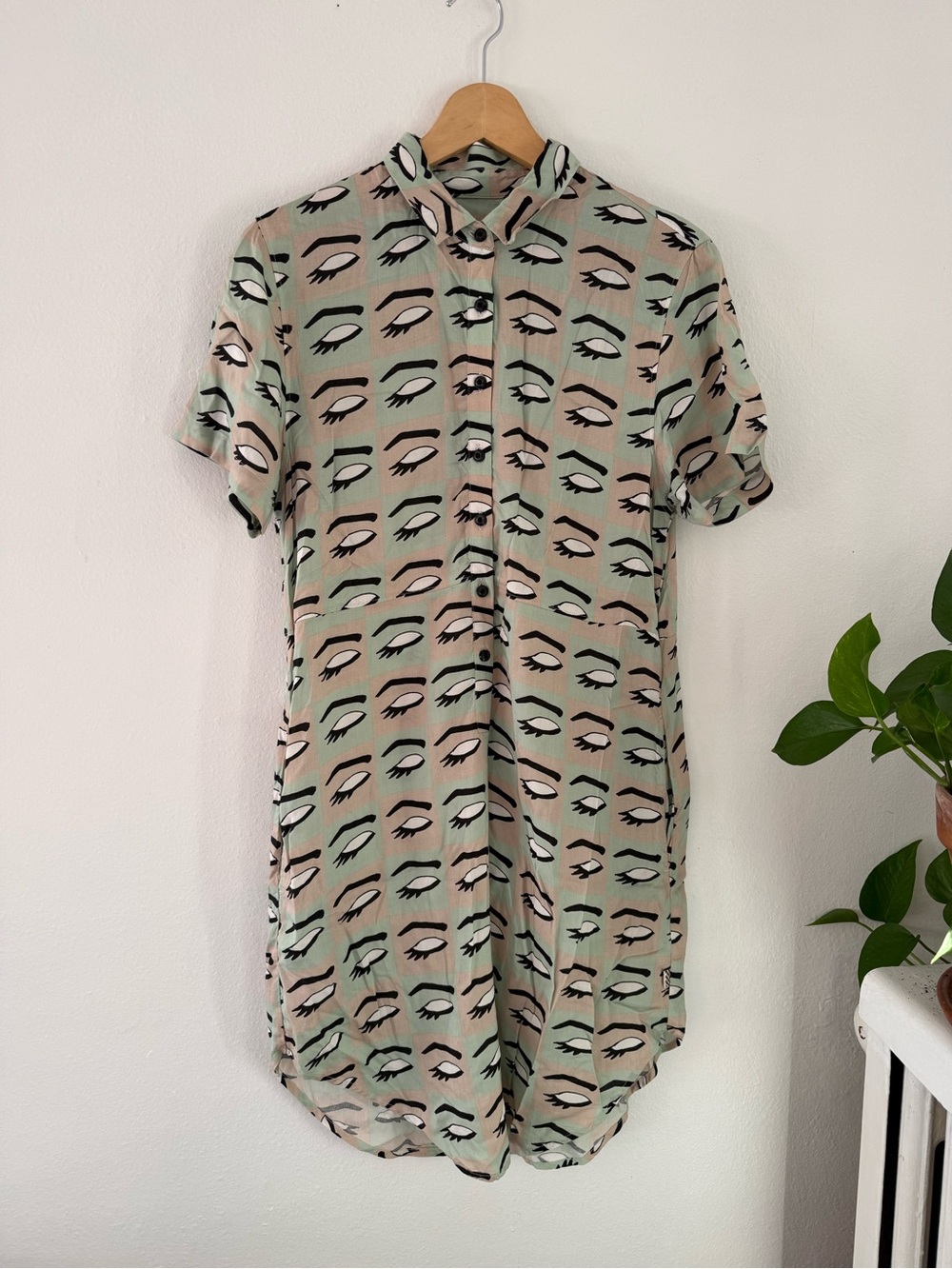 Vans Mint, Blush & Black Short-Sleeve Midi Shirt Dress